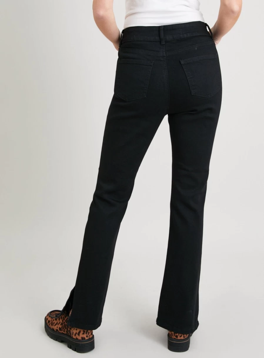 Tu Women's Black Bootcut Jeans with Split Hem - Size 16 Regular
