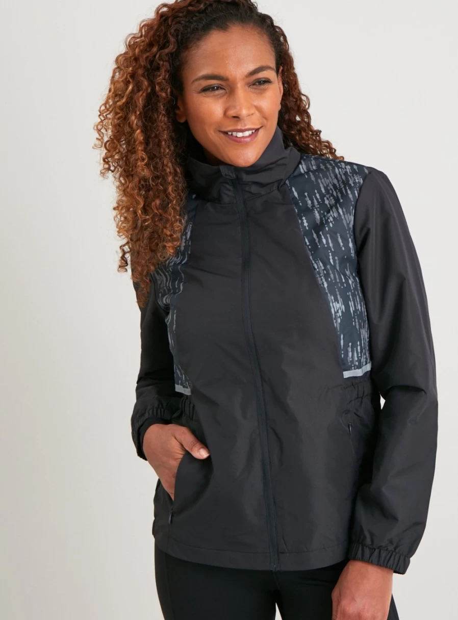Tu Women's Active Black Running Jacket - Lightweight, Breathable for Outdoor Sports