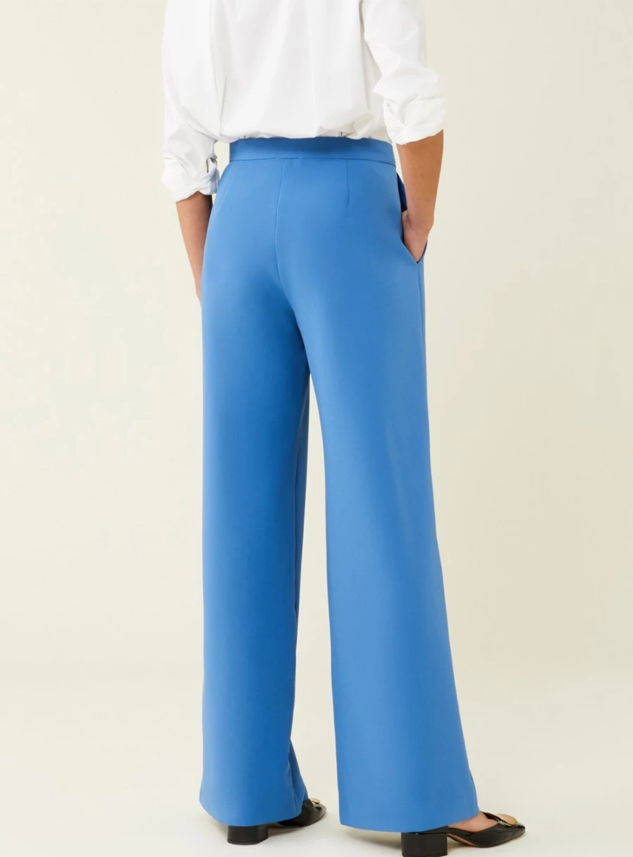 Finery Women's Cornflower Blue Jeanne Trousers - Size 14 | High-Waisted Slim Fit Pants