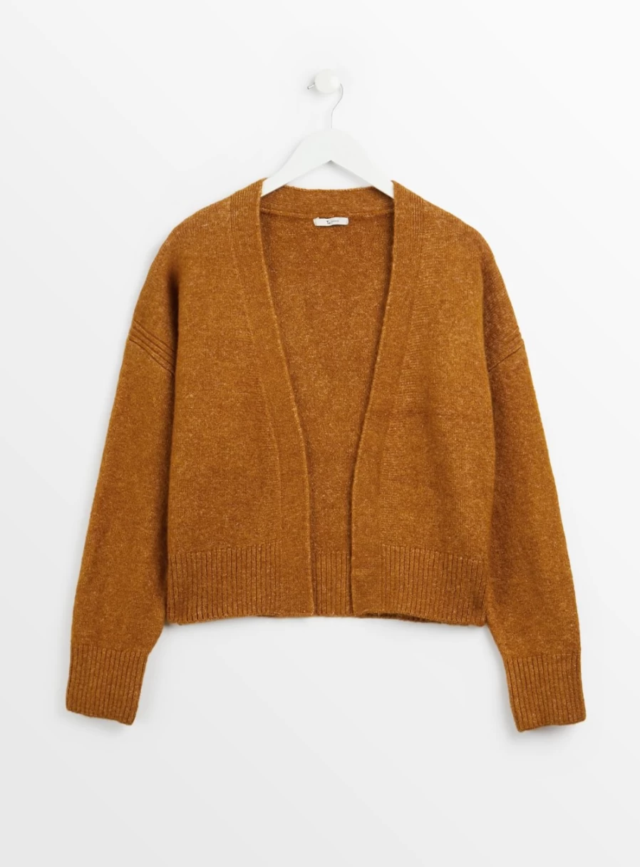 "Tu Women's Burnt Orange Edge-To-Edge Cardigan - XL Cozy Knit Sweater"