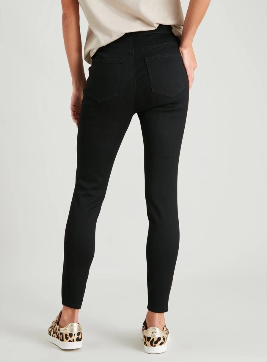 "TU Women's Black High Waisted Skinny Jeggings - Stretchy Slim Fit Size 8L"