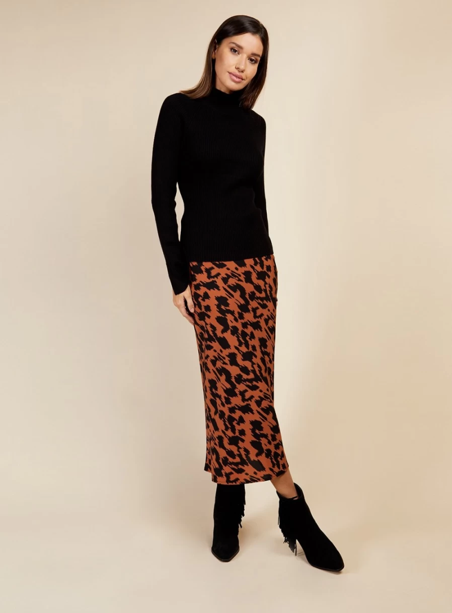 Vogue Williams Women's Black Ribbed Knit Top L - Stylish Crewneck Long Sleeve Shirt