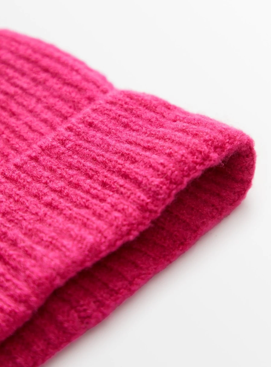 Tu Women's Pink Ribbed Knit Beanie - One Size Soft Stretch Winter Hat for Women