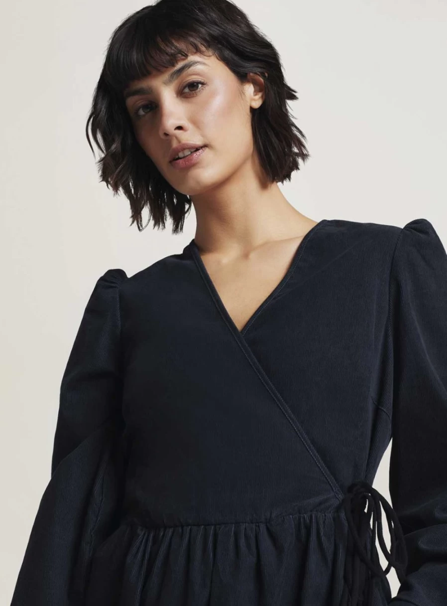 Thought Women's Milou Organic Cotton Corduroy Wrap Dress - Sustainable Fashion