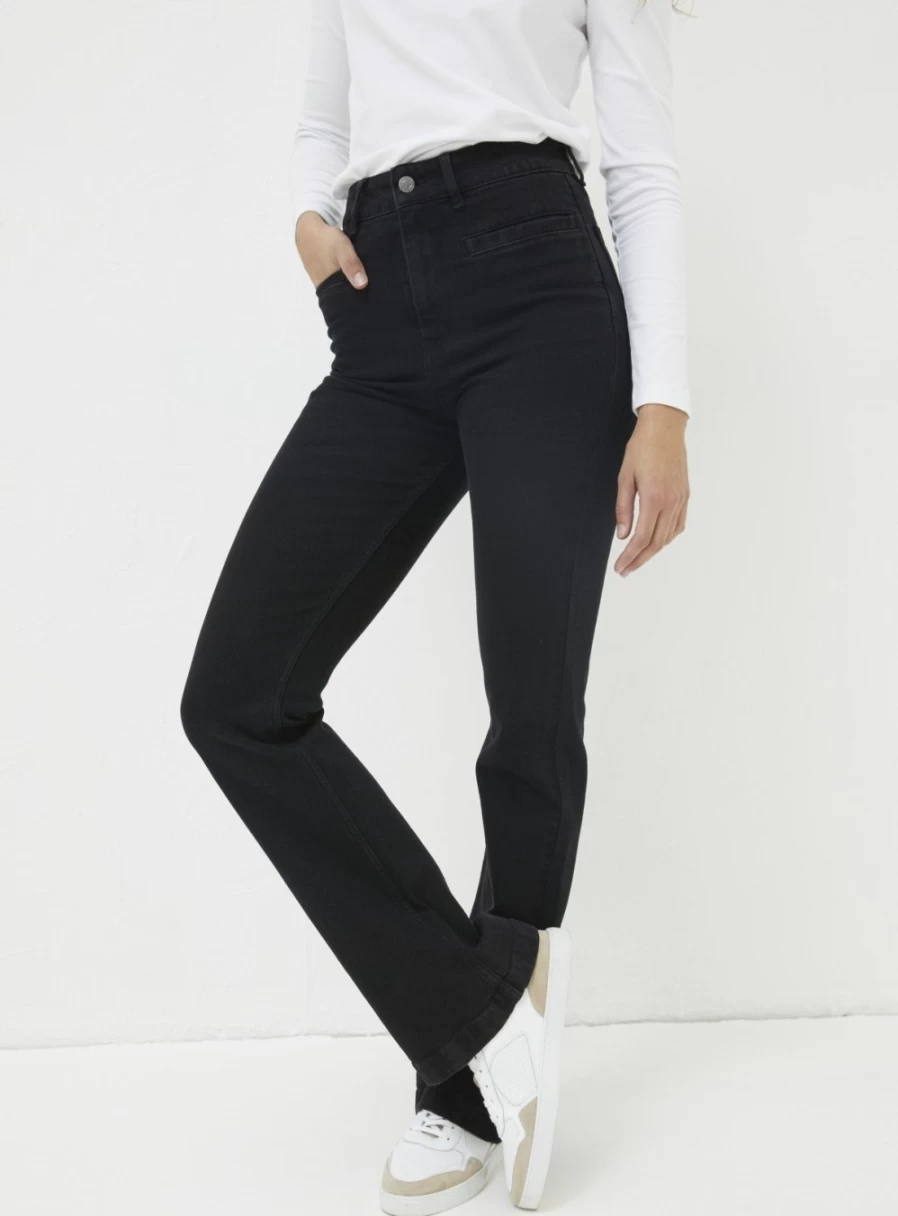 FatFace Women's Fly Flare Jeans - Size 14 High-Waisted Retro Bootcut Denim Pants