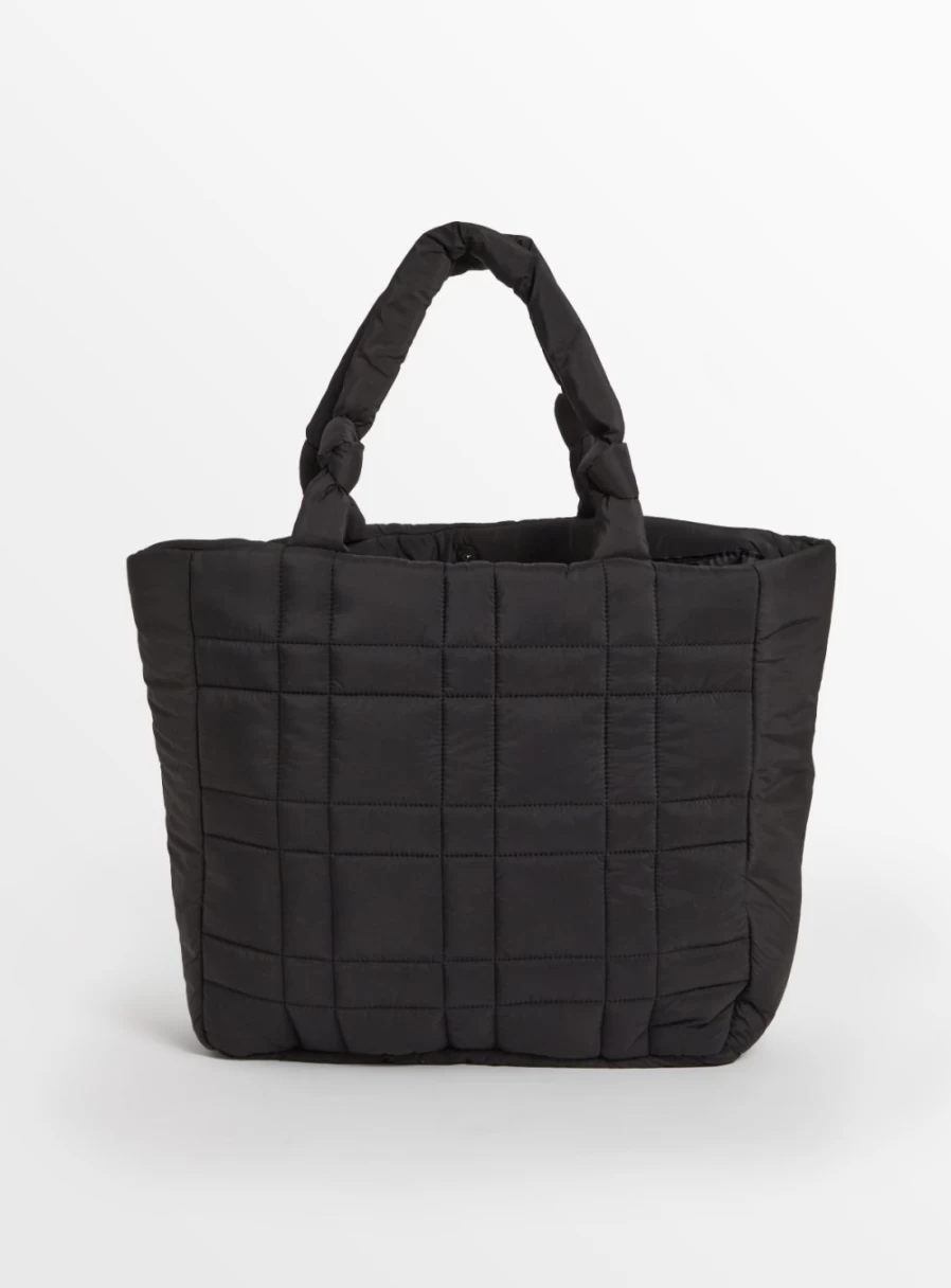 Tu Women's Black Quilted Tote Bag - Stylish & Spacious One Size Handbag