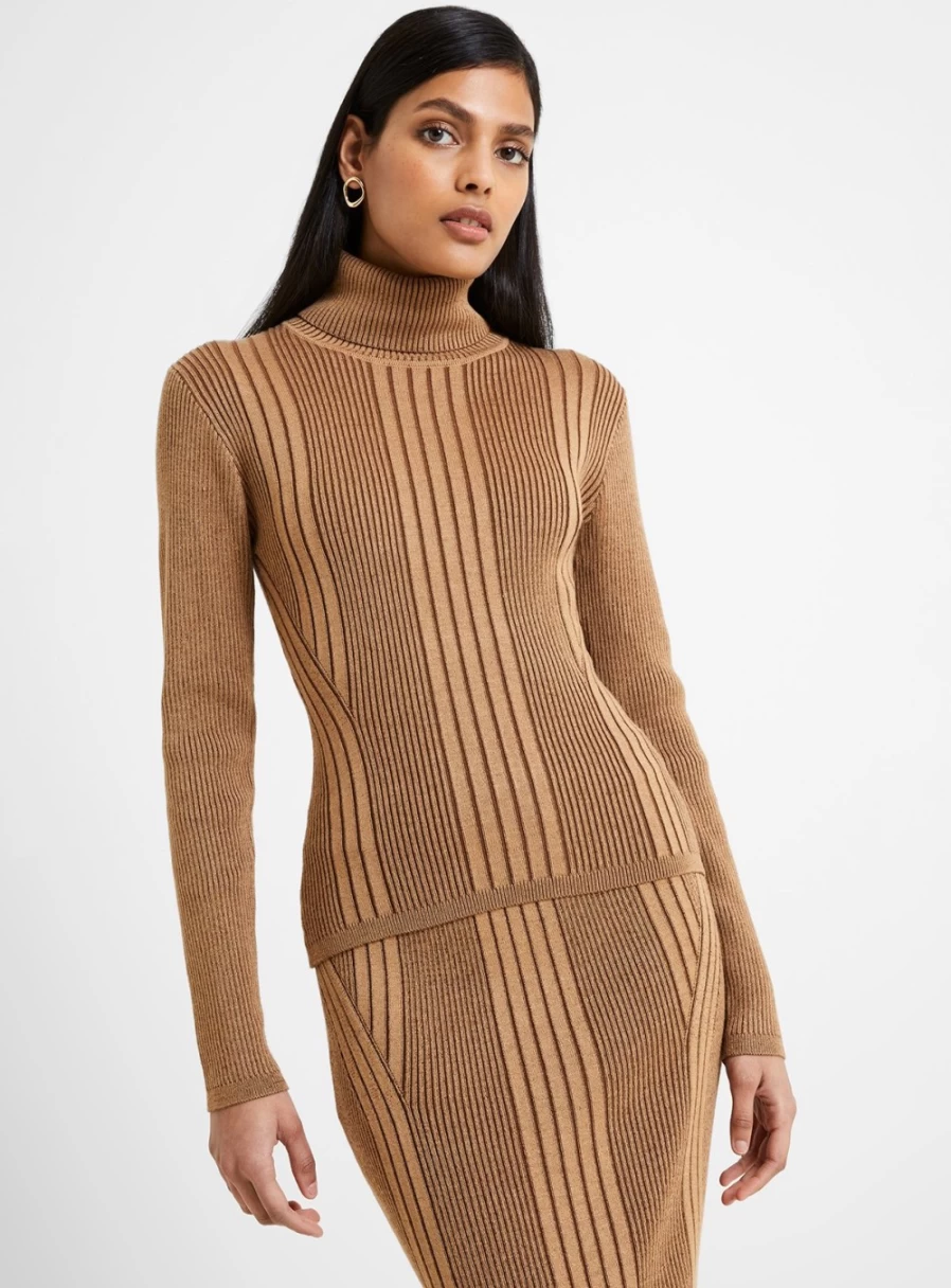 French Connection Women's Mari Roll Neck Jumper L - Stylish Knit Sweater for Women