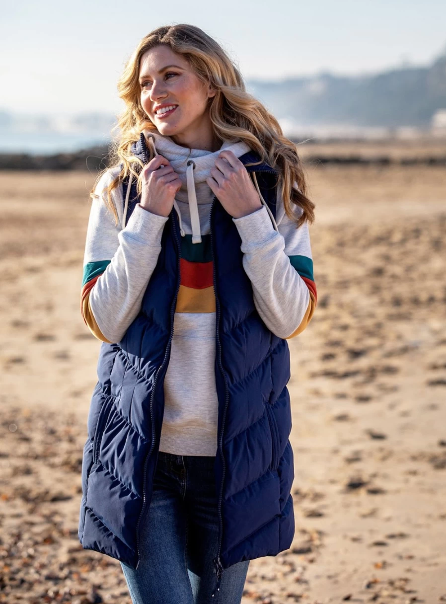 Brakeburn Women's Hooded Longline Gilet - Lightweight Warm Layering Vest
