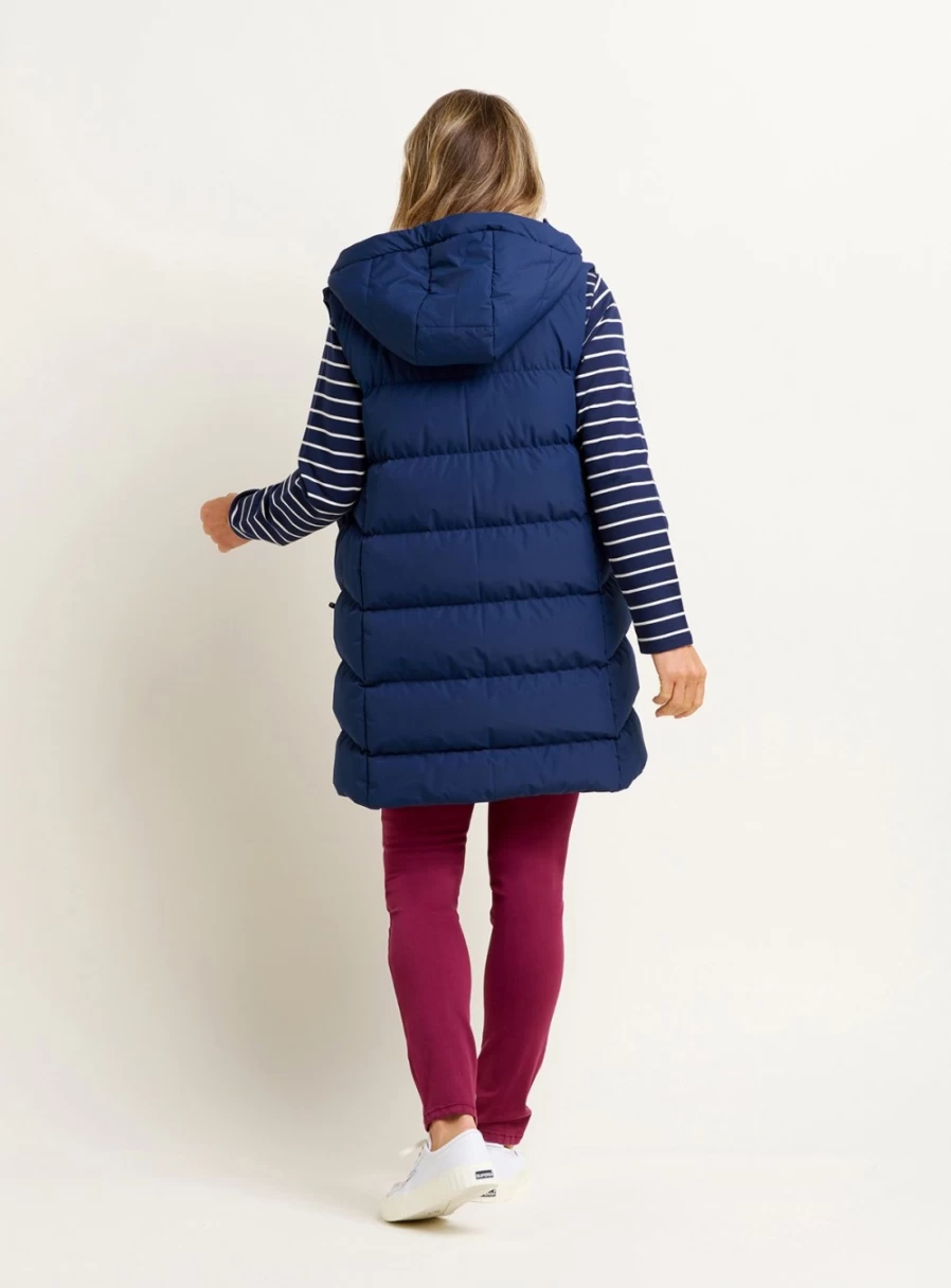 Brakeburn Women's Hooded Longline Gilet - Lightweight Warm Layering Vest