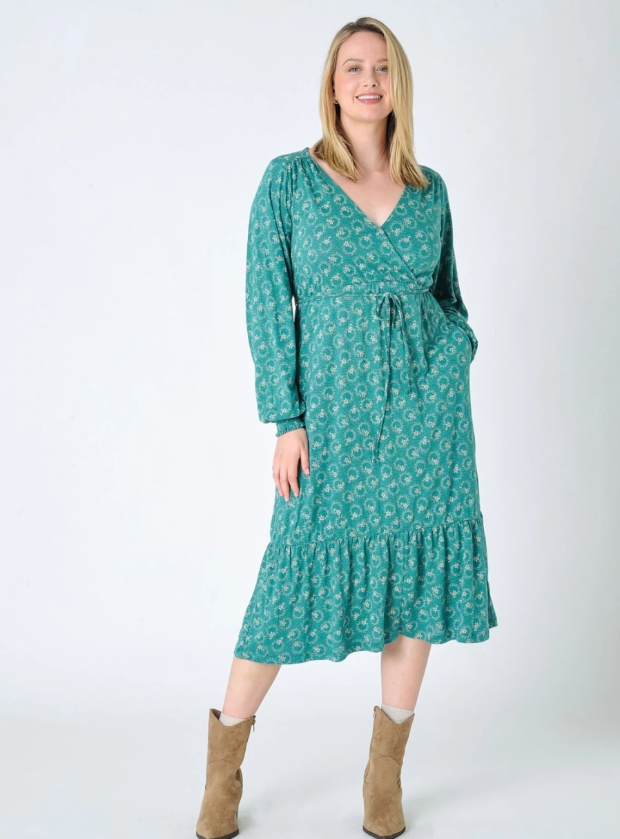 Burgs Women's Harpford Wrap Jersey Dress - Size 16 Casual Comfortable Style