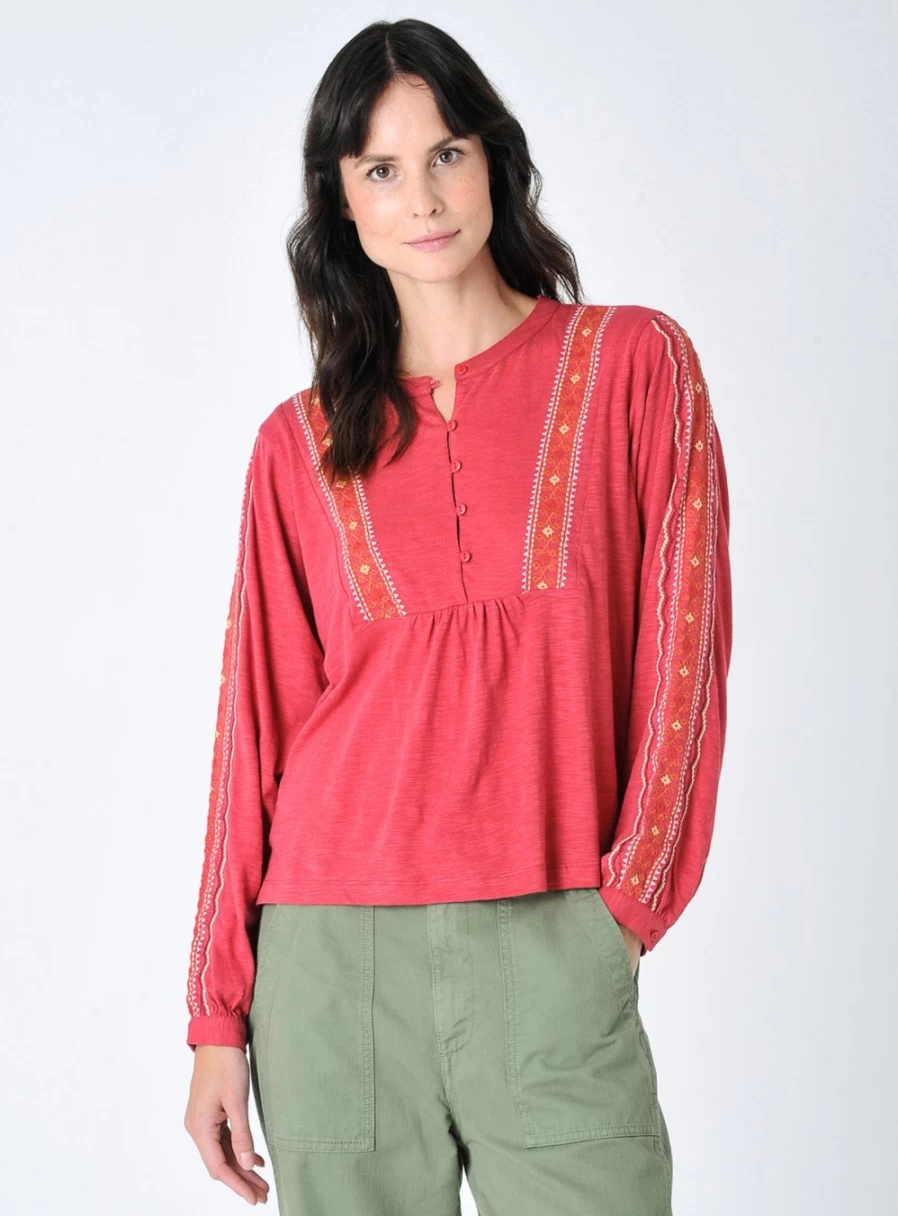 Burgs Women's Meshaw Embroidered Smock Top - Stylish Boho Blouse Size 16