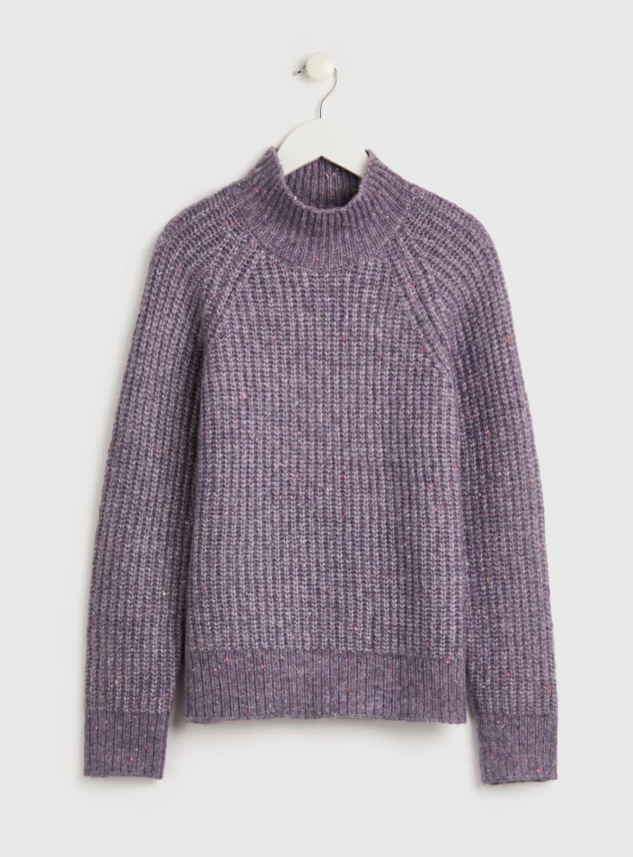Tu Women's Purple High Neck Knitted Jumper with Texture Detail 2022