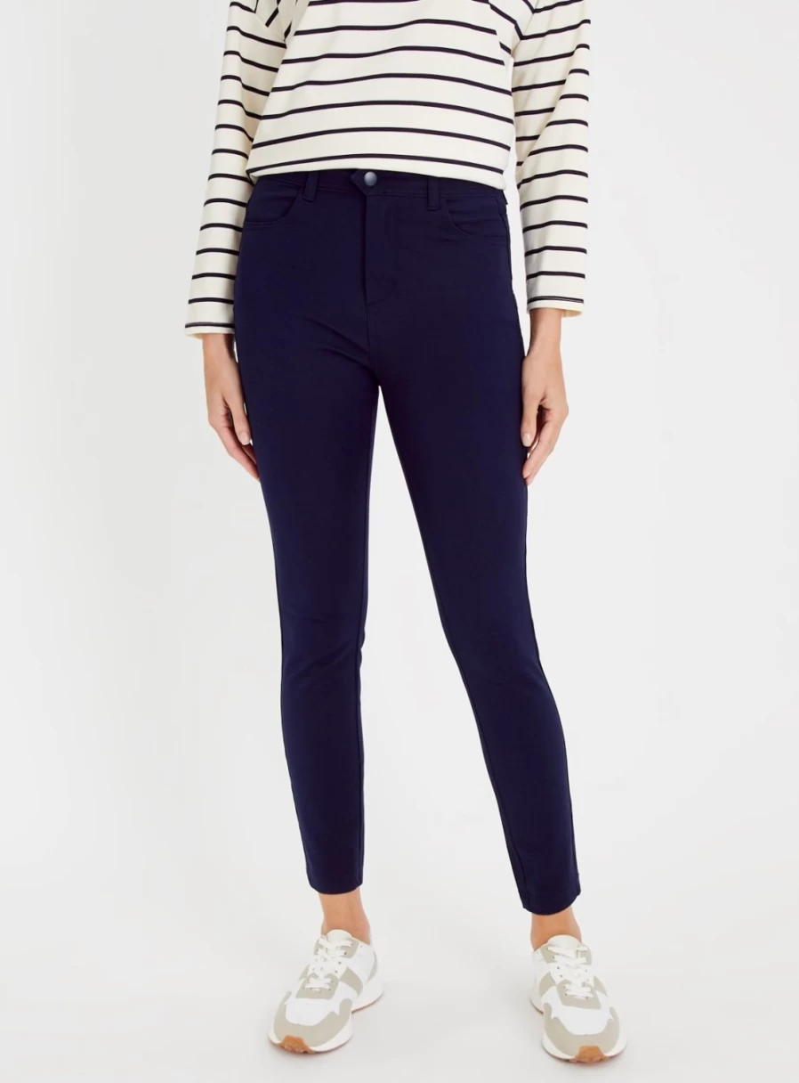 Tu Women's Navy Smart High-Waist Treggings - 18R Stretch Comfort Workout Pants