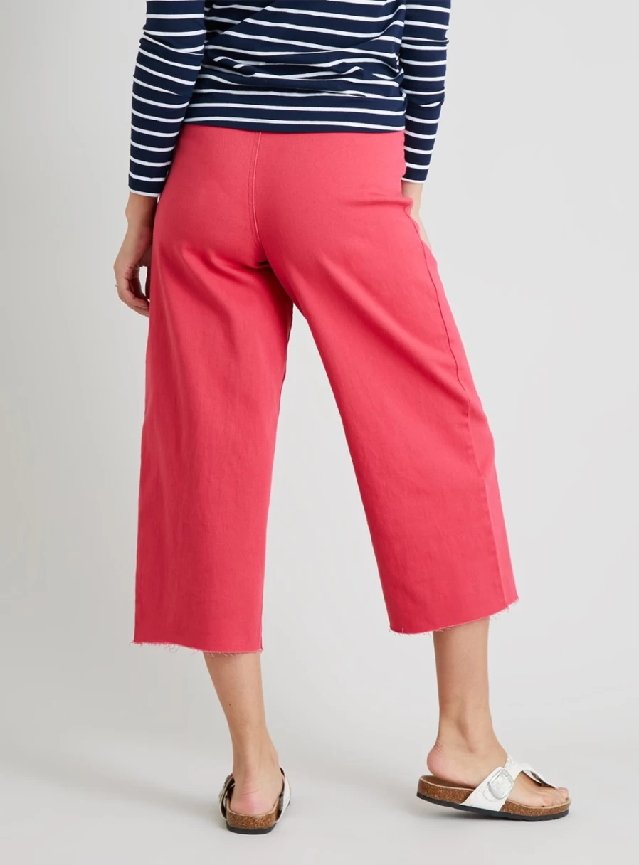 Tu Women's Pink High-Rise Wide Leg Cropped Jeans - 18R Casual Comfort Stretch Denim