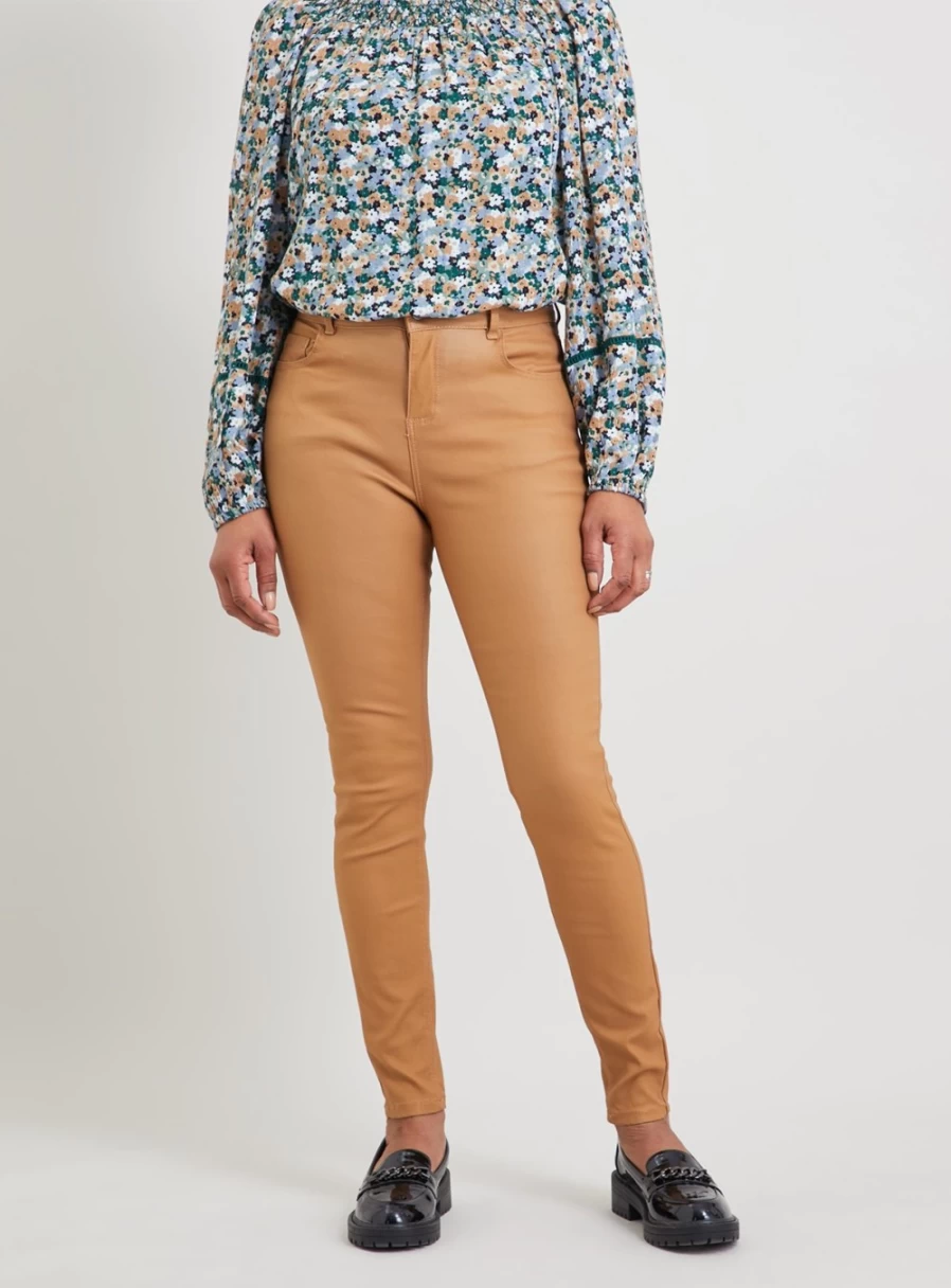 Tu Women's Bronze Coated Sheen Skinny Jeans - Size 22L High Shine Stretch Denim Pants