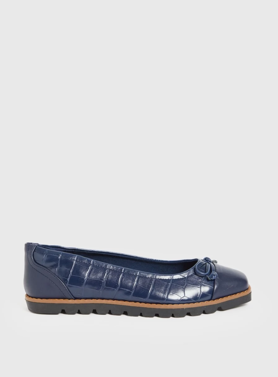 Tu Women's Sole Comfort Navy Croc Sporty Ballet Flats - Size 6