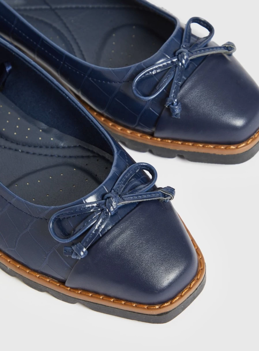 Tu Women's Sole Comfort Navy Croc Sporty Ballet Flats - Size 6