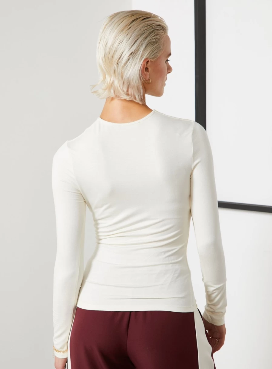 "For All The Love Women's Stone Twist Neck Cut Out Top - Stylish 12 Inch Design"