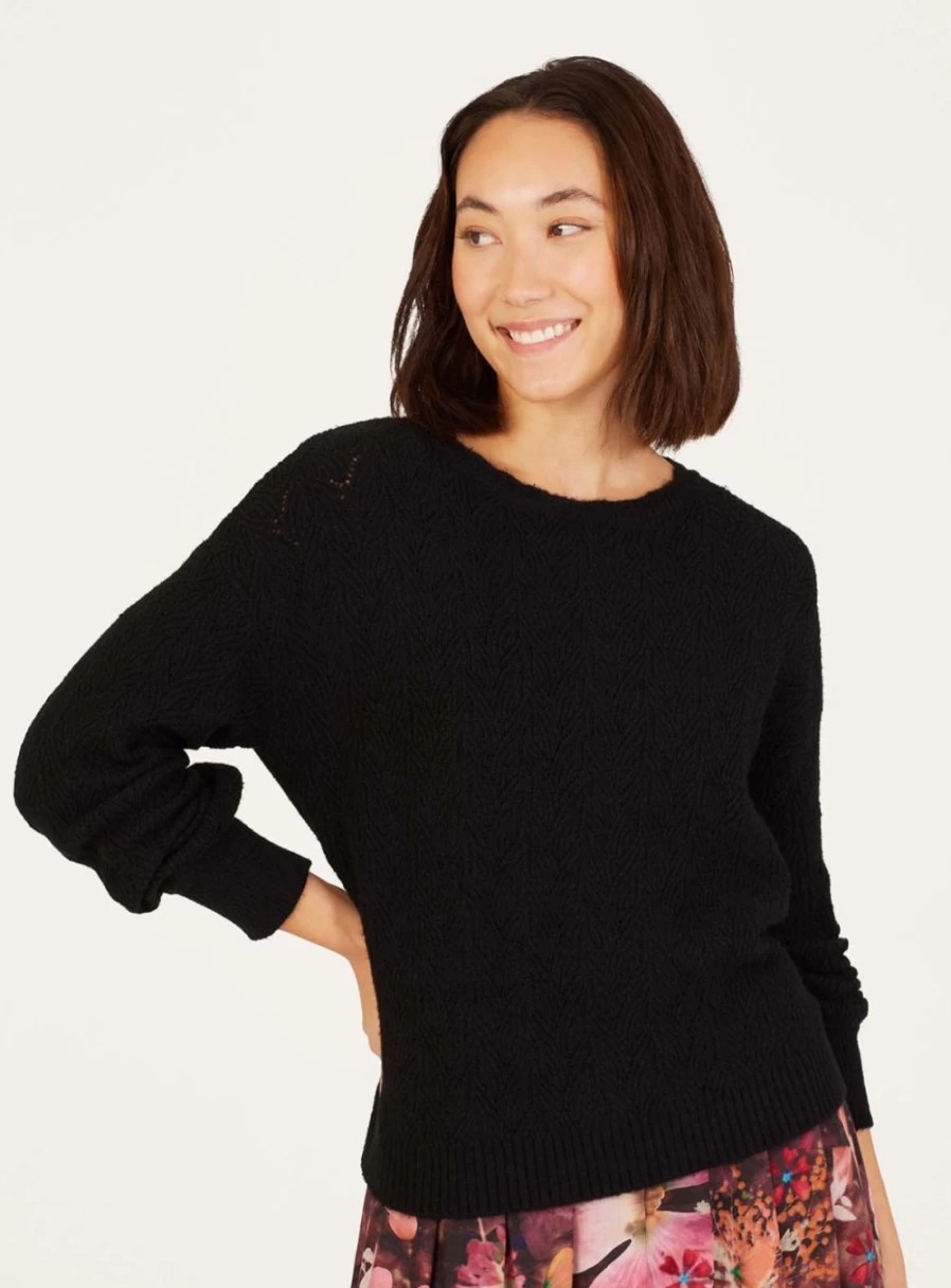 Thought Women's Ivanna Organic Cotton Pointelle Knit Jumper - Sustainable Casual Wear