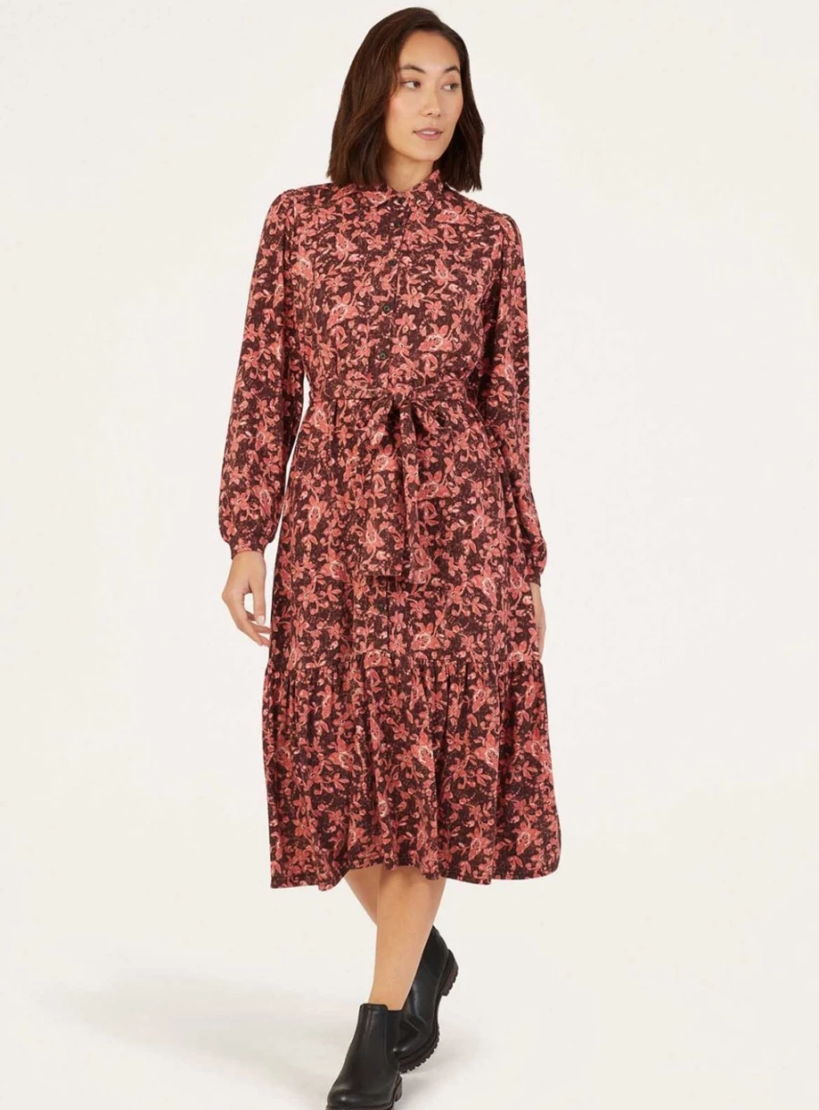 Thought Women's Nadia Organic Cotton Shirt Dress - Size 14 | Sustainable Fashion