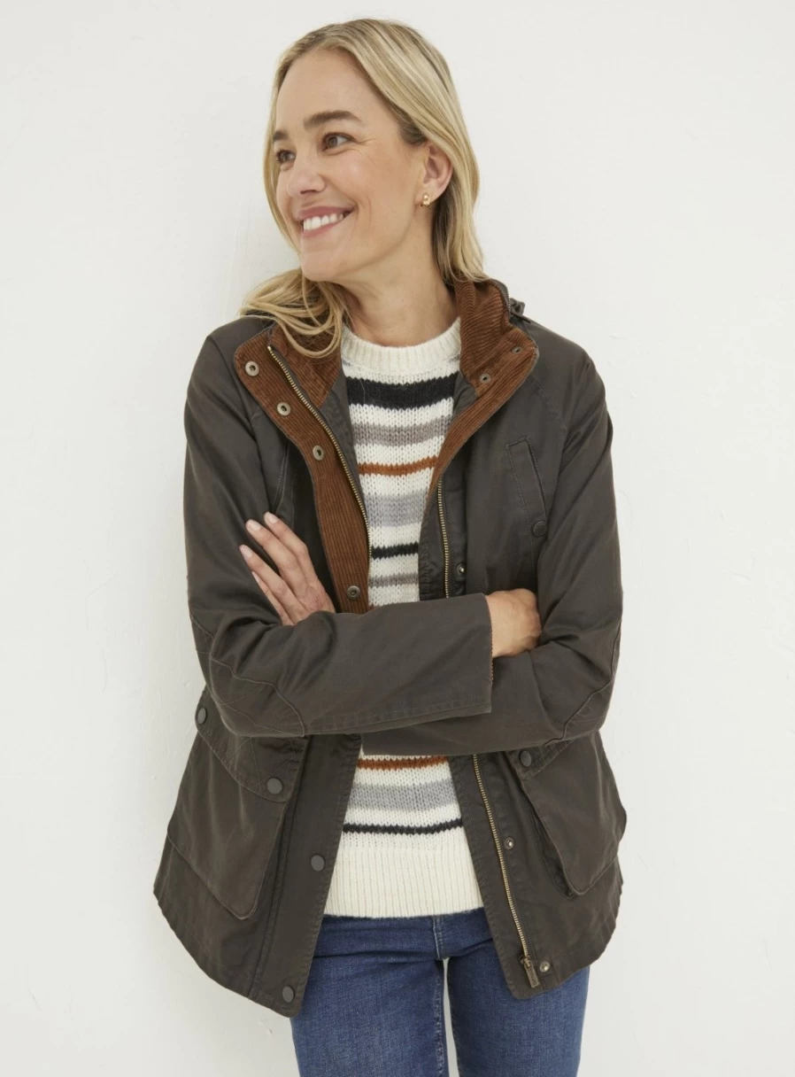 FatFace Women's Sussex Heritage Coat - Classic Waterproof Winter Jacket, Size 8