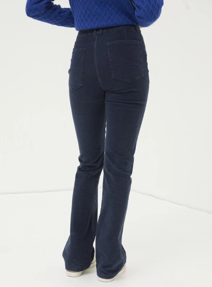 FatFace Women's Fly Flare Corduroy Trousers - Size 24 | Retro High Waist Wide Leg Pants