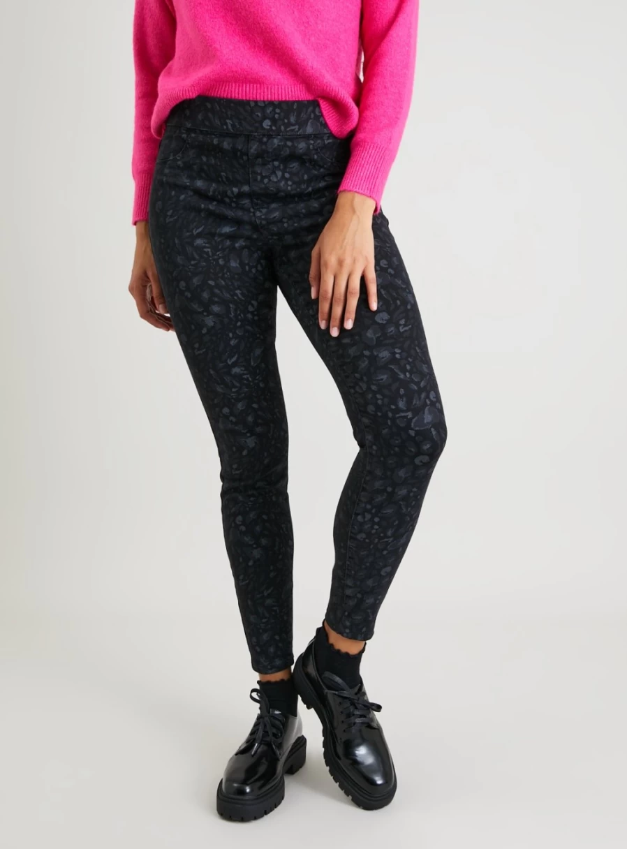 Women's Black Printed Jeggings by Tu - Stretch Comfort & Stylish Fit Size 14