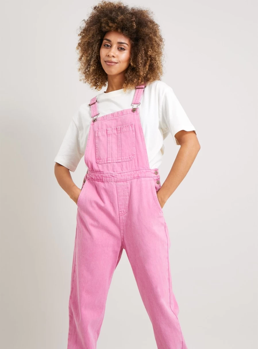Tu Women's Pink Denim Dungarees - Size 16 Stylish Overalls