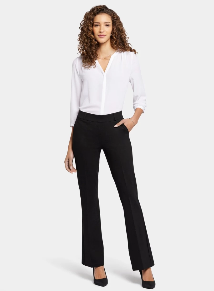 NYDJ Women's Pull On Flared Jersey Trousers - Comfortable Stretch Pants for Casual Wear