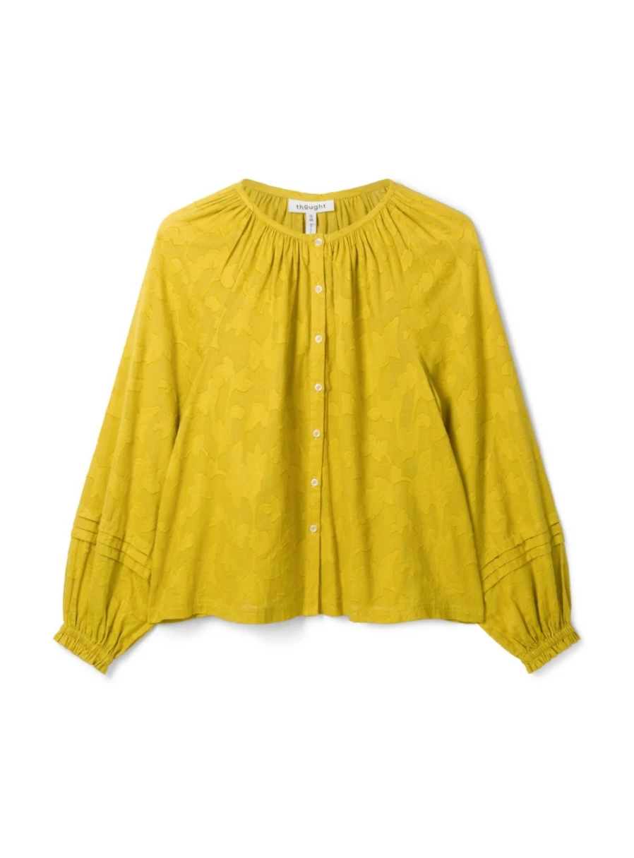 Thought Women's Danna Floral Jacquard Blouse - Organic Cotton Boho Style Top