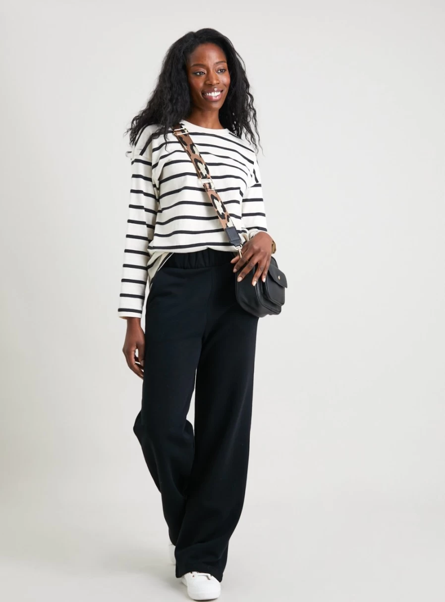Tu Women's Black High-Waist Wide Leg Jogger Pants - Comfortable Lounge & Athletic Sweatpants Size 10