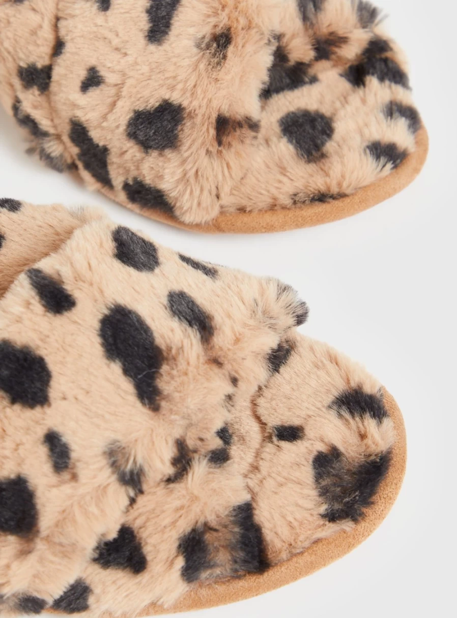 Women's Leopard Print Twist Sliders Sandals - Tu Brand Fashion Slide Shoes for Women