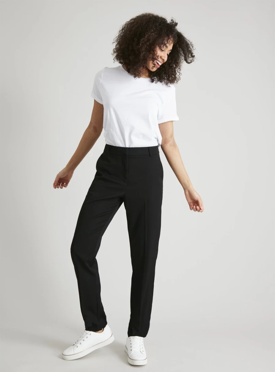Tu Women's Black Stretch Tapered Leg Trousers - Comfort Fit & Sleek Style
