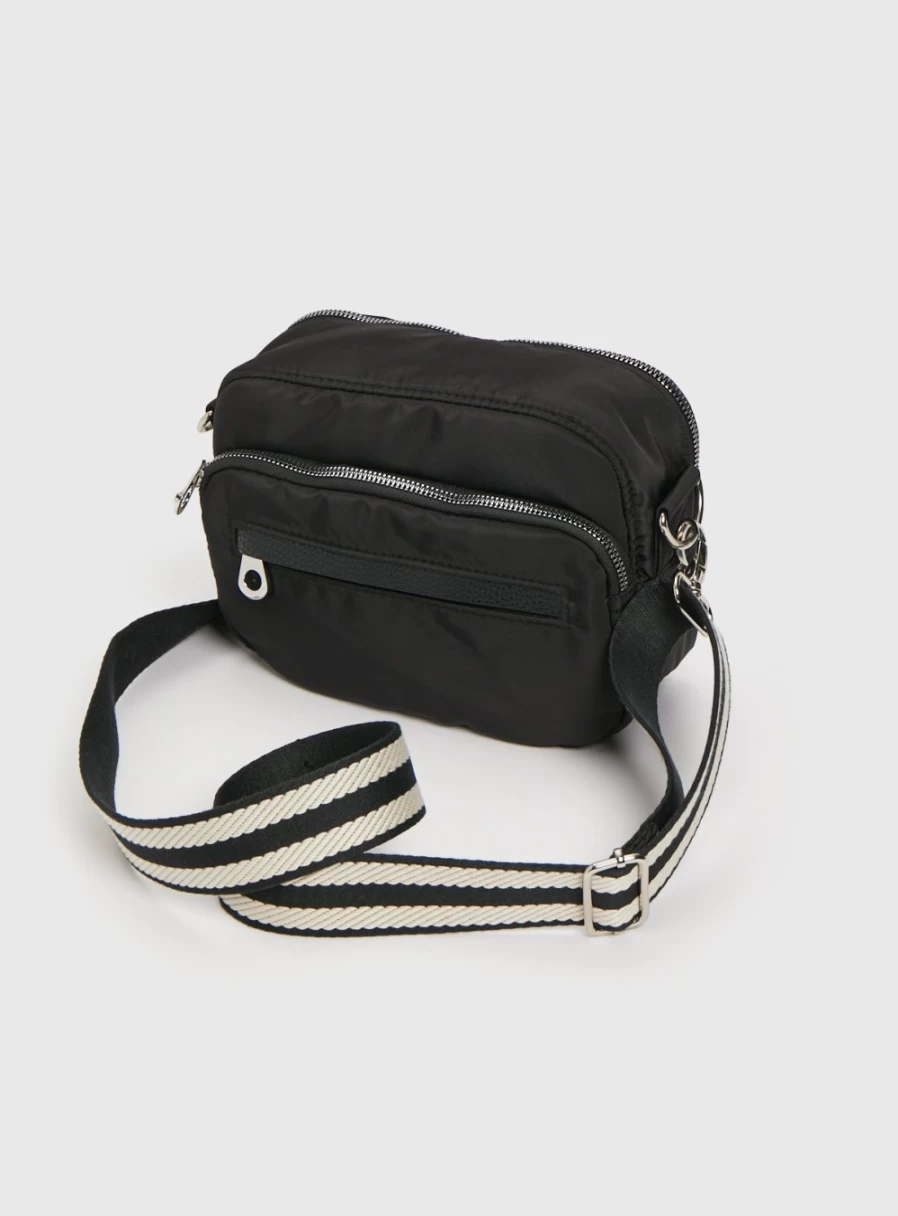 TU Women's Black Nylon Camera Bag - Compact Lightweight Crossbody for DSLR & Mirrorless