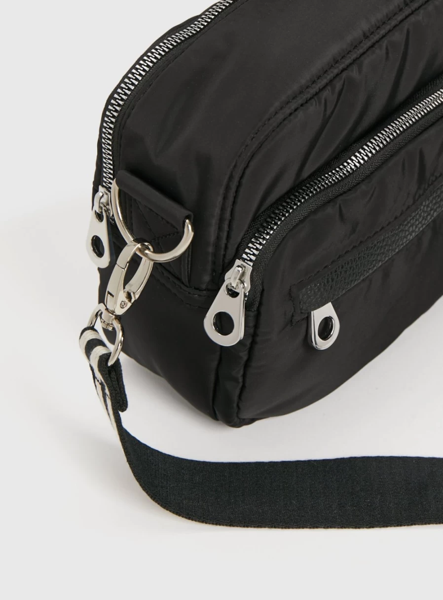 TU Women's Black Nylon Camera Bag - Compact Lightweight Crossbody for DSLR & Mirrorless