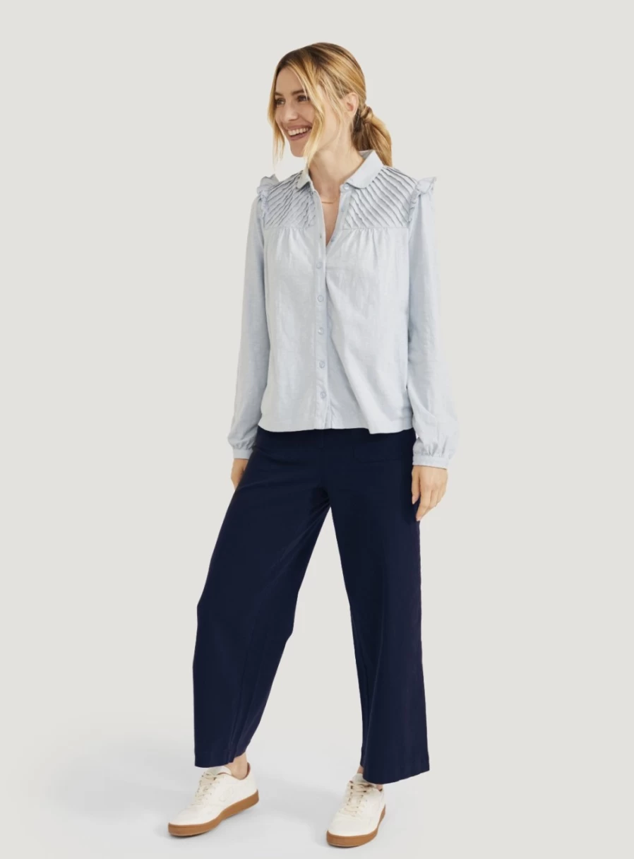 Thought Women's Milou Organic Cotton Corduroy Wide Leg Culottes - Sustainable High Waist Trousers Size 14