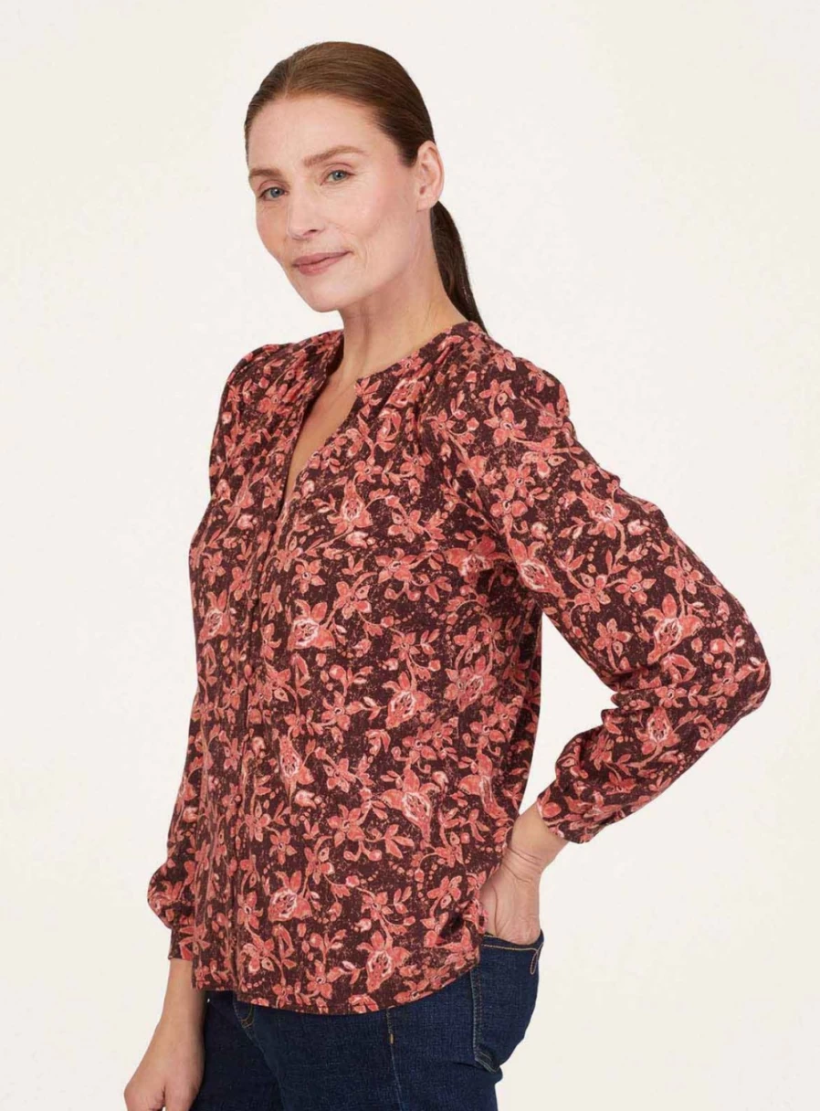 Thought Women's Nadia Organic Cotton Jersey Blouse - Sustainable Casual Top Size 16