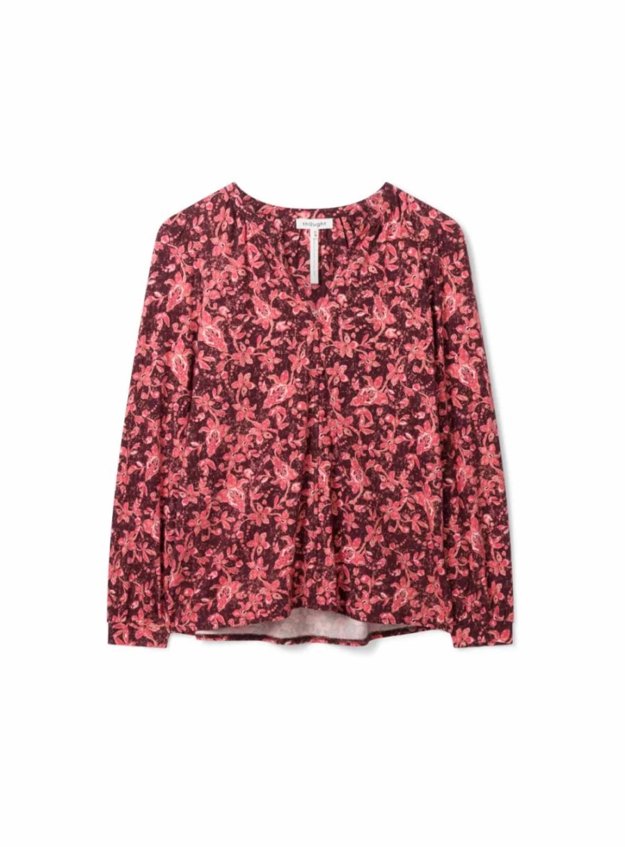Thought Women's Nadia Organic Cotton Jersey Blouse - Sustainable Casual Top Size 16