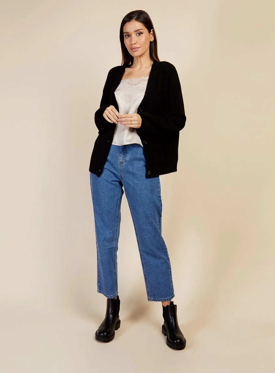 Vogue Williams Women's Black Knit Cardigan Sweater S