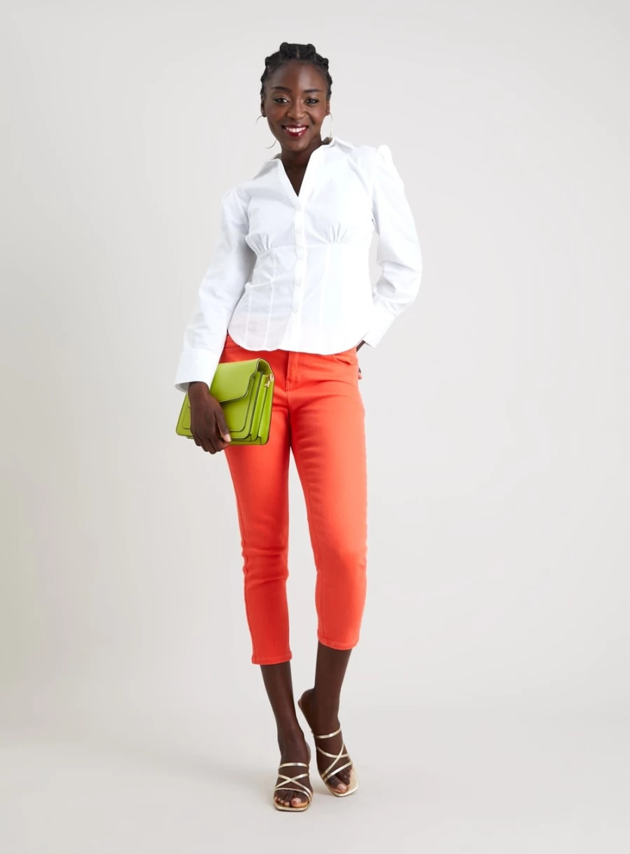 Tu Women's Coral Slim Crop Jeans - Size 18 High Waisted Stretch Denim