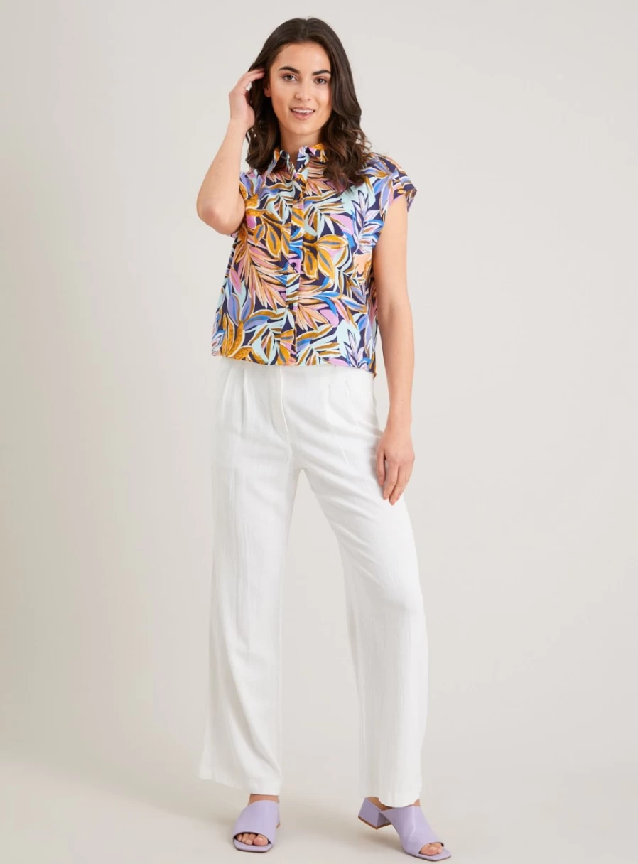 Tu Women's Floral Print Sleeveless Boxy Shirt - Size 18 Casual Summer Blouse