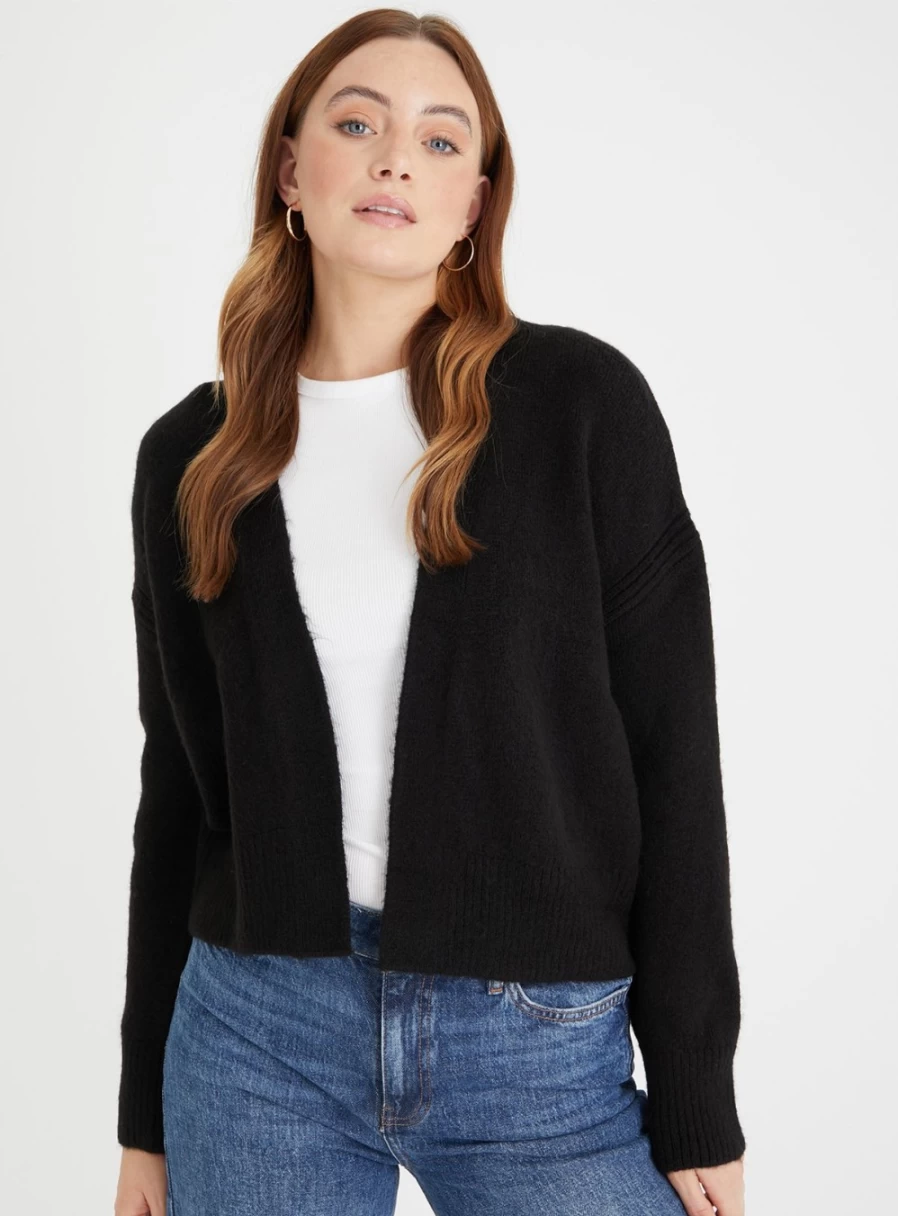 "Tu Women's Black Short Cardigan - XL Size Cozy Knit Sweater"