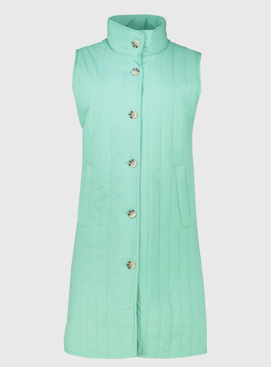 Tu Women's Green Quilted Longline Gilet - Lightweight Winter Vest, Stylish Padded Jacket, Size 14
