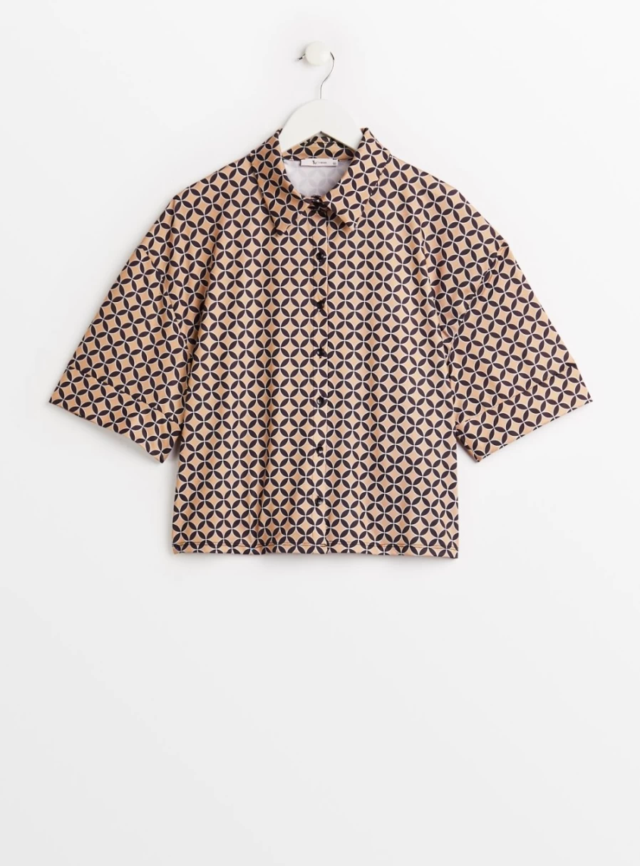 Tu Women's Geo Print Boxy Fit Coordinated Shirt - Style 14