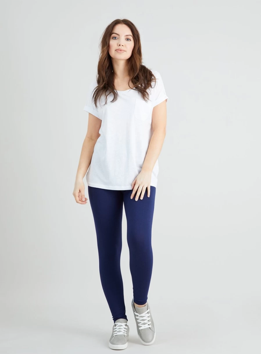 Tu Women's Navy Luxurious High-Waisted Soft Touch Leggings - 24S Comfort Fit Yoga Pants