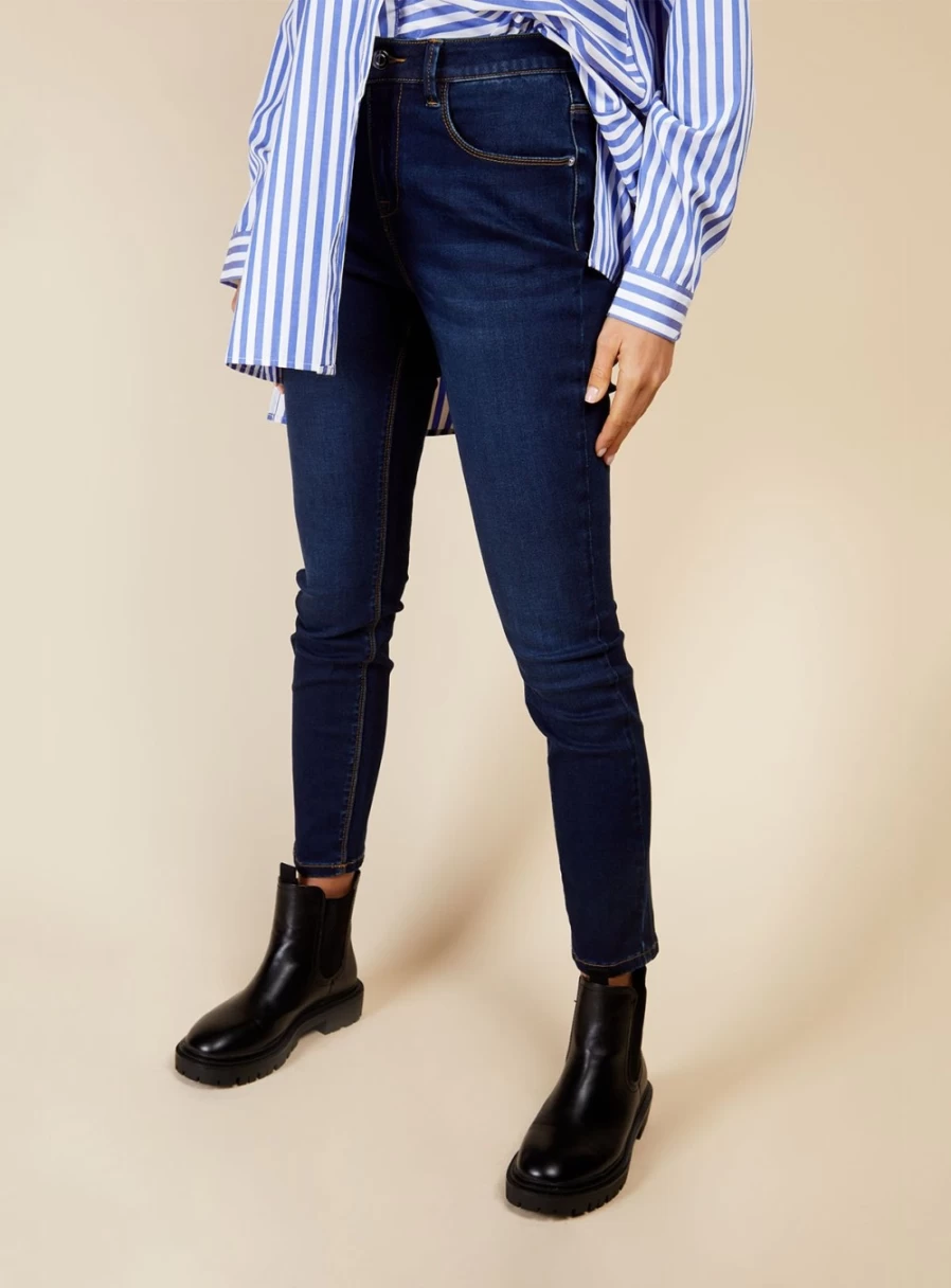 Vogue Williams Women's Indigo Denim Jeans - Size 14 Slim Fit High Waisted Classic Blue Jeans