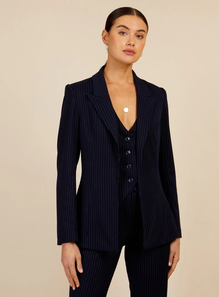 "Vogue Williams Women's Pinstripe Blazer - Stylish 12 Collection Formal Jacket"
