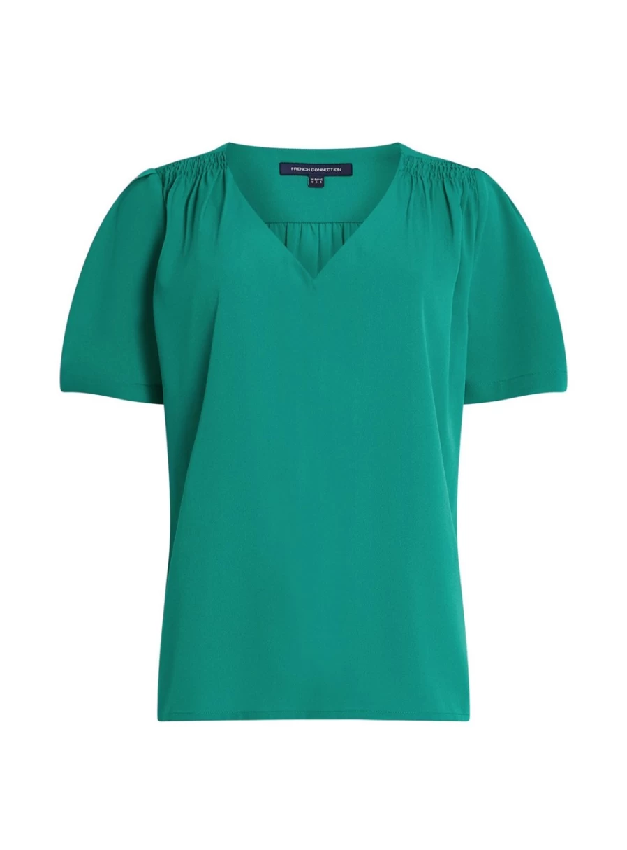 French Connection Women's Light V-Neck Crepe Top - Size M