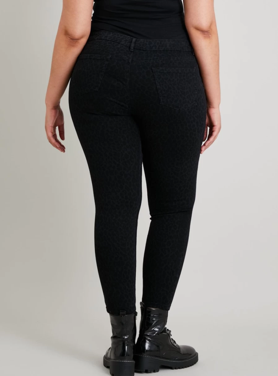 Tu Women's Charcoal Grey Animal Print Skinny Jeans - Size 12 Regular