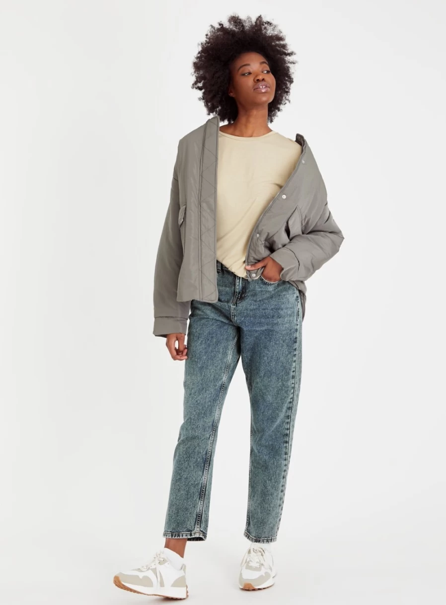 Tu Women's Stone Relaxed Fit Top - Comfortable Casual Blouse for Everyday Wear
